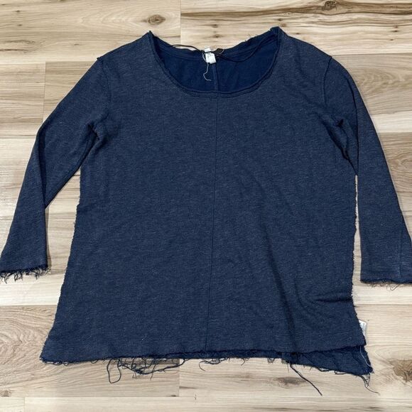 Free People We The Free Blue Open Sided Long Sleeve Top Shirt Women’s Small - Picture 1 of 4